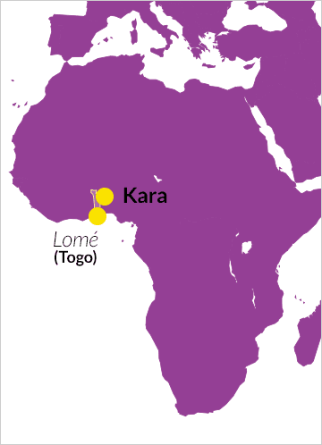 Lage von Togo auf einer Karte von Afrika