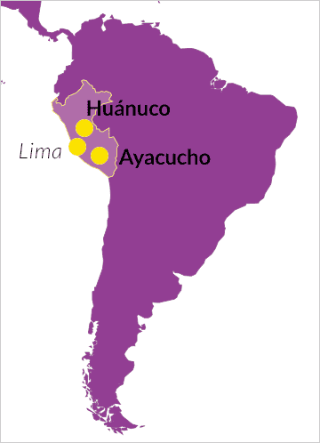 Karte von Südamerika mit Hinweis auf Peru