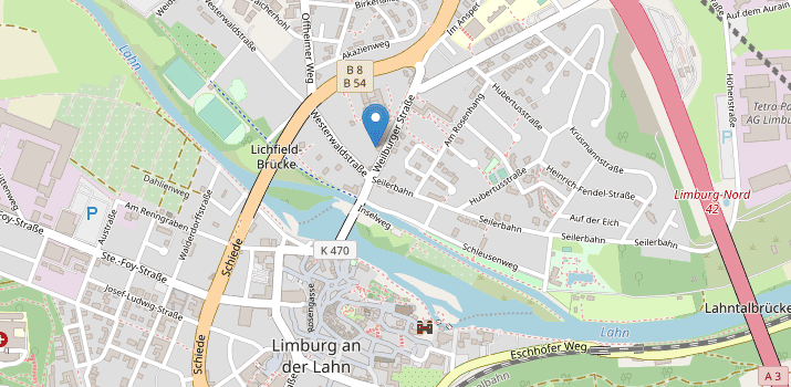 Karte von Limburg mit Verweis auf die Adresse des Regionalwerks
